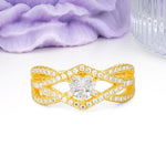 Unique Pavé Setting Surrounding a 3-Prong, Heart-Cut Moissanite Engagement Ring - Additional view
