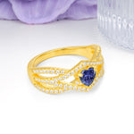 Unique Pavé Setting Surrounding a 3-Prong, Heart-Cut Tanzanite Engagement Ring - Additional view