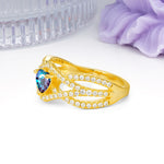 Unique Pavé Setting Surrounding a 3-Prong, Heart-Cut Alexandrite Engagement Ring - Additional view