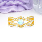 Unique Pavé Setting Surrounding a 3-Prong, Heart-Cut Moonstone Engagement Ring - Additional view