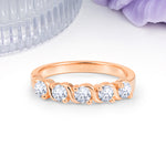 Luxurious Pavé-Set Diamonds, Classic 2-Prong Round Cut Lab Diamond Wedding Ring - Additional view