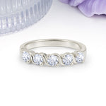 Luxurious Pavé-Set Diamonds, Classic 2-Prong Round Cut Lab Diamond Wedding Ring - Additional view