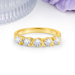Luxurious Pavé-Set Diamonds, Classic 2-Prong Round Cut Moissanite Wedding Ring - Additional view