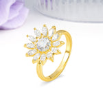 Luxurious Classic Flower-Shaped 12-Prong Round Cut Moissanite Engagement Ring - Additional view
