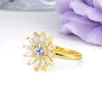 Luxurious Classic Flower-Shaped 12-Prong Round Cut Lab Diamond Engagement Ring - Additional view