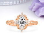 Luxurious Vintage 4-Prong Oval Cut Lab Diamond Engagement Ring - Additional view