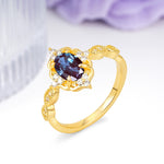 Luxurious Vintage 4-Prong Oval Cut Alexandrite Engagement Ring - Additional view