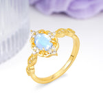 Luxurious Vintage 4-Prong Oval Cut Moonstone Engagement Ring - Additional view
