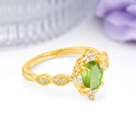 Luxurious Vintage 4-Prong Oval Cut Peridot Engagement Ring - Additional view