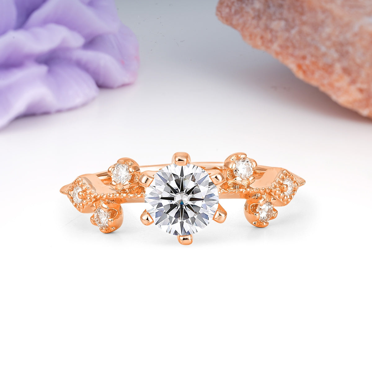 Classic, Minimalist 6-Prong Round Cut Lab Diamond Engagement Ring - Additional view