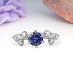 Classic, Minimalist 6-Prong Round Cut Tanzanite Engagement Ring - Additional view