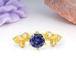 Classic, Minimalist 6-Prong Round Cut Tanzanite Engagement Ring - Additional view