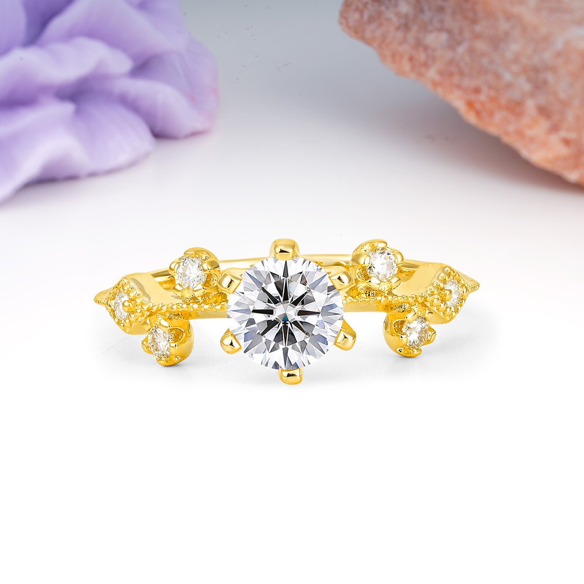 Classic, Minimalist 6-Prong Round Cut Lab Diamond Engagement Ring - Additional view