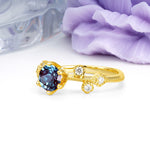 Classic, Minimalist 6-Prong Round Cut Alexandrite Engagement Ring - Additional view