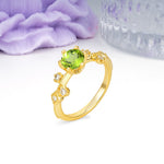 Classic, Minimalist 6-Prong Round Cut Peridot Engagement Ring - Additional view