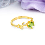 Classic, Minimalist 6-Prong Round Cut Peridot Engagement Ring - Additional view