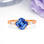 Classic, Minimalist 4-Prong Princess Cut Sapphire Engagement Ring - Additional view