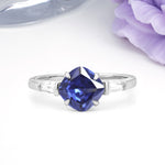 Classic, Minimalist 4-Prong Princess Cut Tanzanite Engagement Ring - Additional view