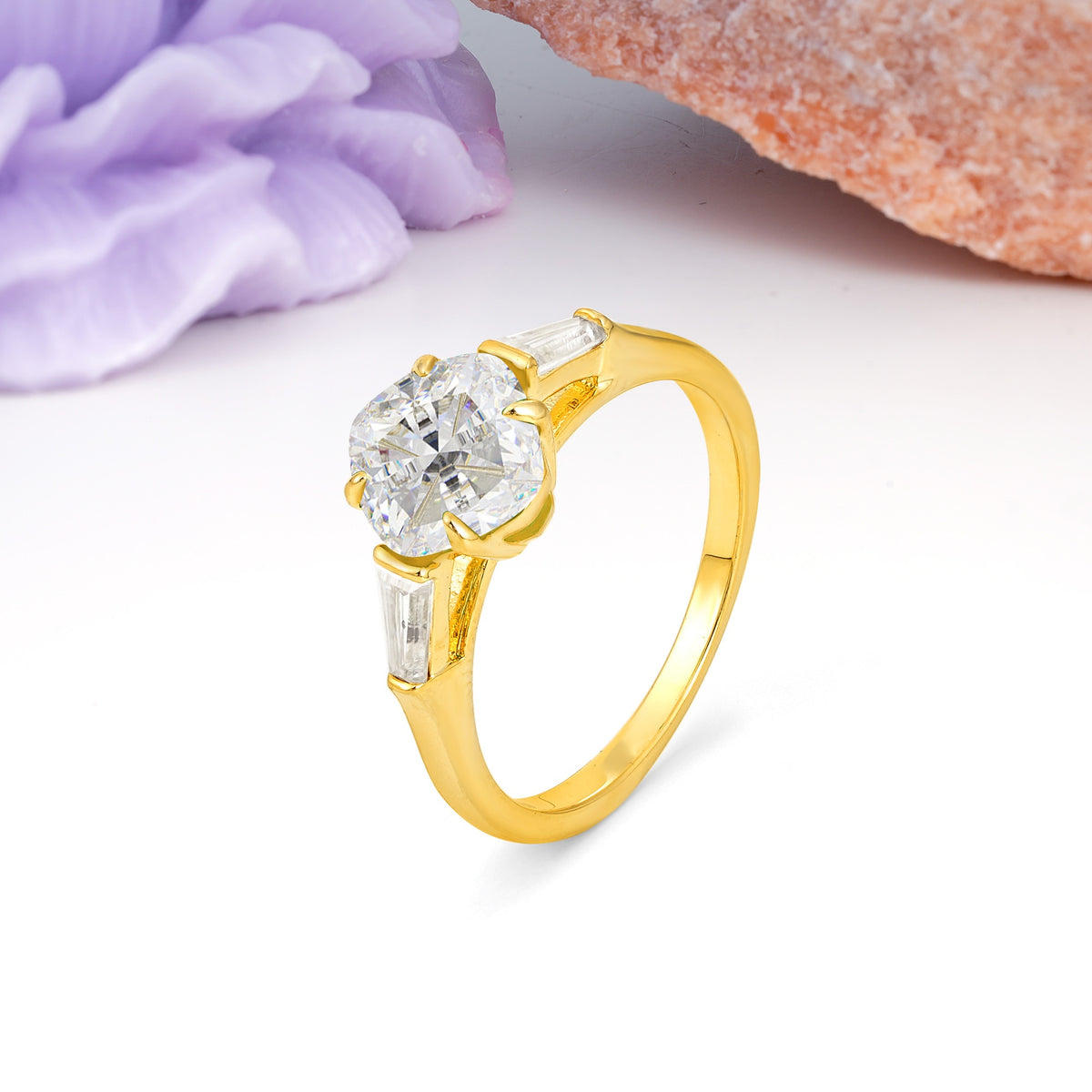 Classic, Minimalist 4-Prong Princess Cut Moissanite Engagement Ring - Additional view