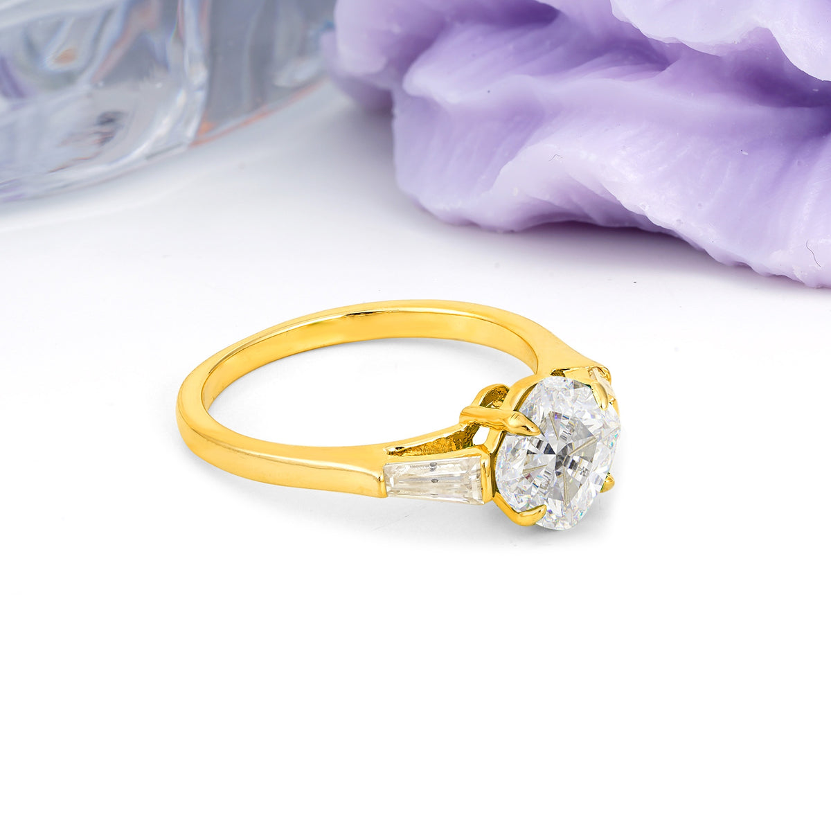 Classic, Minimalist 4-Prong Princess Cut Moissanite Engagement Ring - Additional view