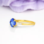 Classic, Minimalist 4-Prong Princess Cut Sapphire Engagement Ring - Additional view
