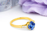 Classic, Minimalist 4-Prong Princess Cut Sapphire Engagement Ring - Additional view