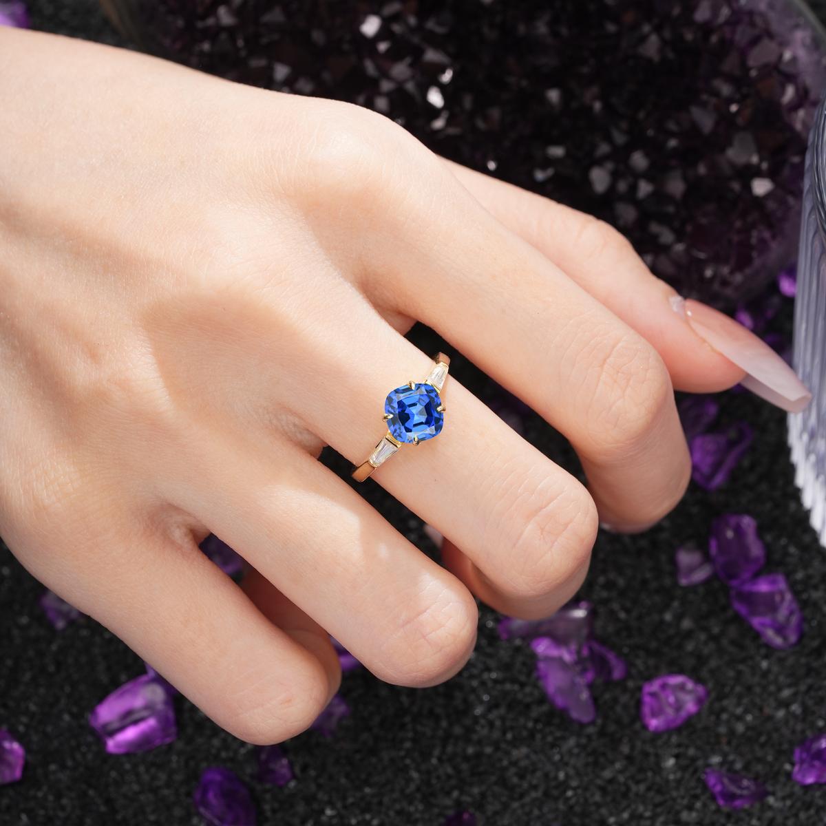 Classic, Minimalist 4-Prong Princess Cut Sapphire Engagement Ring