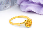 Classic, Minimalist 4-Prong Princess Cut Citrine Engagement Ring - Additional view