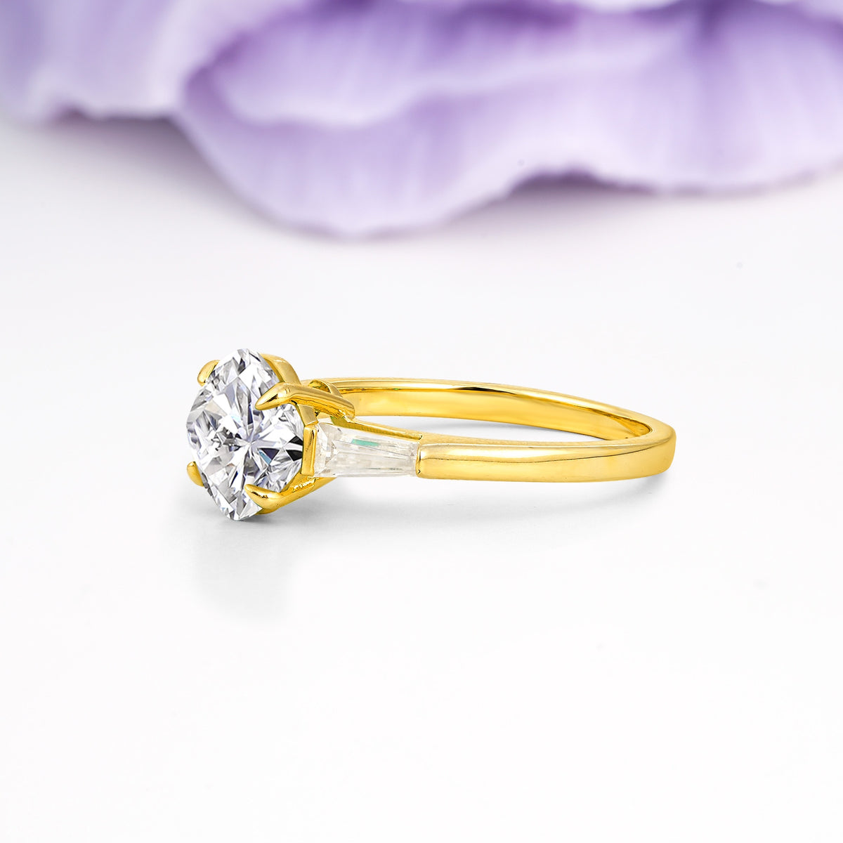 Classic, Minimalist 4-Prong Princess Cut Lab Diamond Engagement Ring - Additional view