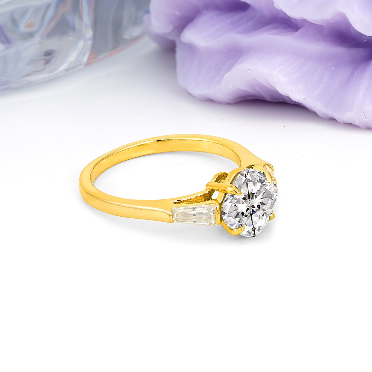 Classic, Minimalist 4-Prong Princess Cut Lab Diamond Engagement Ring - Additional view