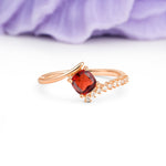 Classic Twisted 4-Prong Princess Cut Garnet Engagement Ring - Additional view