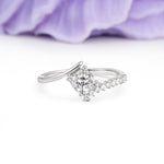 Classic Twisted 4-Prong Princess Cut Lab Diamond Engagement Ring - Additional view
