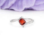 Classic Twisted 4-Prong Princess Cut Garnet Engagement Ring - Additional view