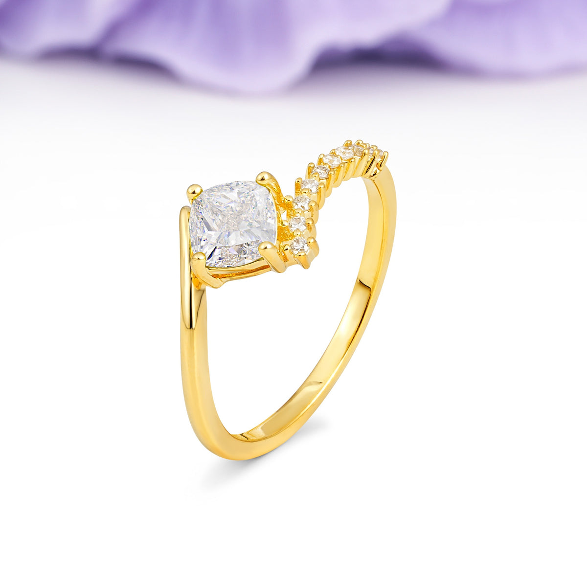 Classic Twisted 4-Prong Princess Cut Moissanite Engagement Ring - Additional view