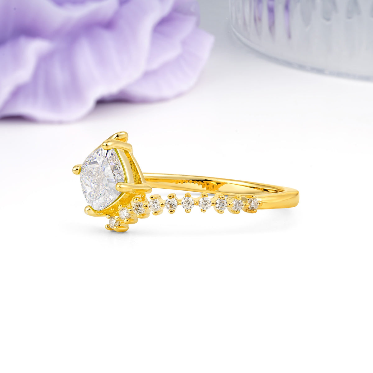 Classic Twisted 4-Prong Princess Cut Moissanite Engagement Ring - Additional view
