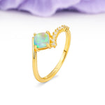Classic Twisted 4-Prong Princess Cut Fire Opal Engagement Ring - Additional view