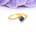 Classic Twisted 4-Prong Princess Cut Tanzanite Engagement Ring - Additional view