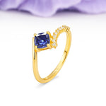 Classic Twisted 4-Prong Princess Cut Tanzanite Engagement Ring - Additional view
