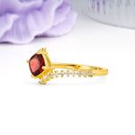 Classic Twisted 4-Prong Princess Cut Garnet Engagement Ring - Additional view