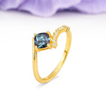 Classic Twisted 4-Prong Princess Cut Alexandrite Engagement Ring - Additional view