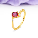Classic Twisted 4-Prong Princess Cut Ruby Engagement Ring - Additional view