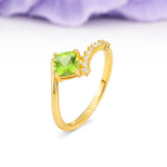 Classic Twisted 4-Prong Princess Cut Peridot Engagement Ring - Additional view