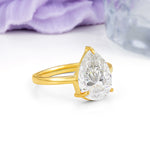 Classic Minimalist 3 Prong Pear Cut Moissanite Engagement Ring - Additional view