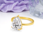 Classic Minimalist 3 Prong Pear Cut Lab Diamond Engagement Ring - Additional view