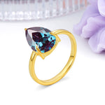 Classic Minimalist 3 Prong Pear Cut Alexandrite Engagement Ring - Additional view