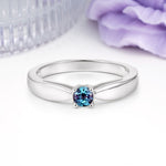 Classic Minimalist 4 Prong Round Cut Alexandrite Engagement Ring - Additional view
