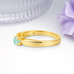 Classic Minimalist 4 Prong Round Cut Fire Opal Engagement Ring - Additional view