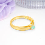 Classic Minimalist 4 Prong Round Cut Fire Opal Engagement Ring - Additional view