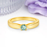 Classic Minimalist 4 Prong Round Cut Moss Agate Engagement Ring - Additional view