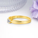 Classic Minimalist 4 Prong Round Cut Lab Diamond Engagement Ring - Additional view